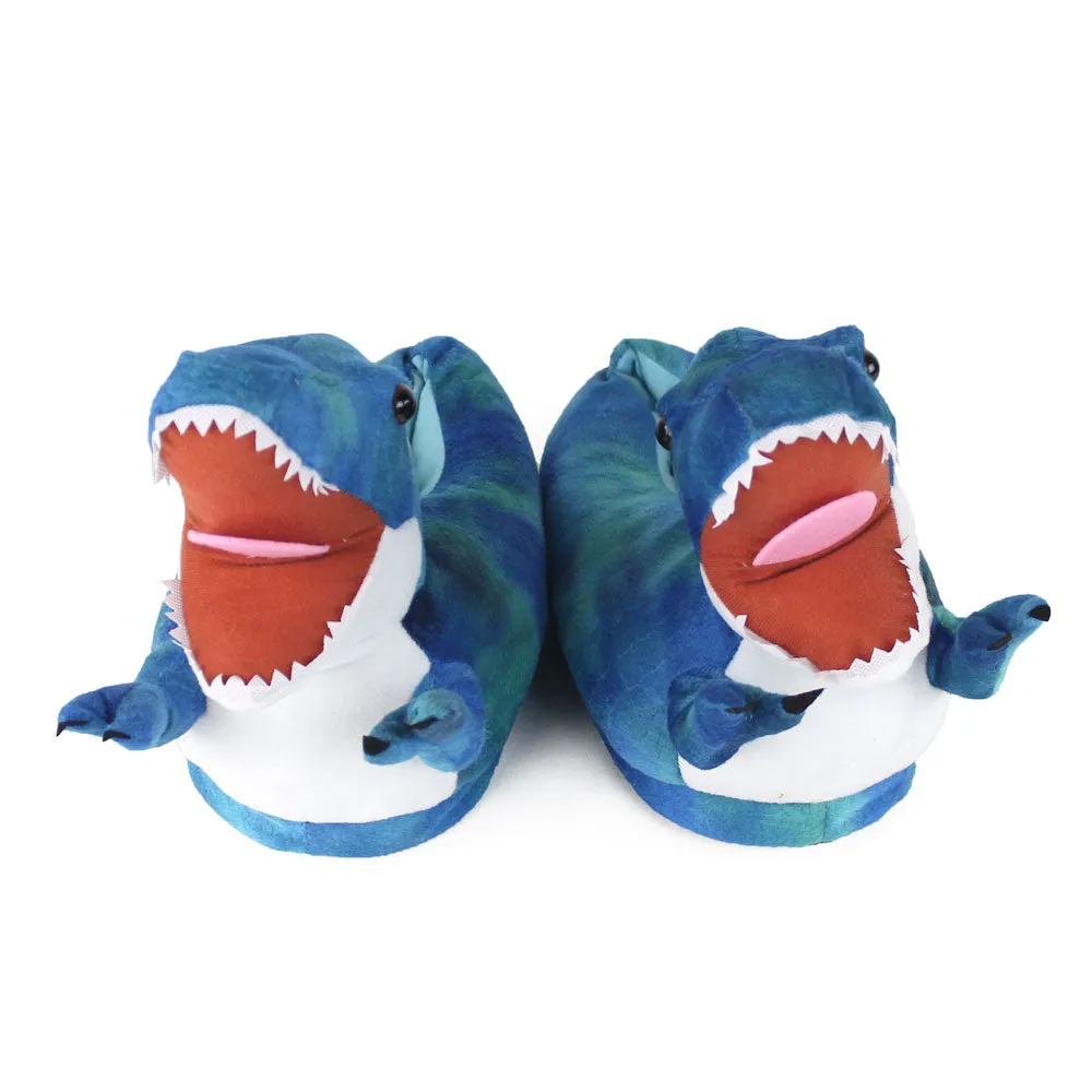 Blue T-Rex Dinosaur Slippers