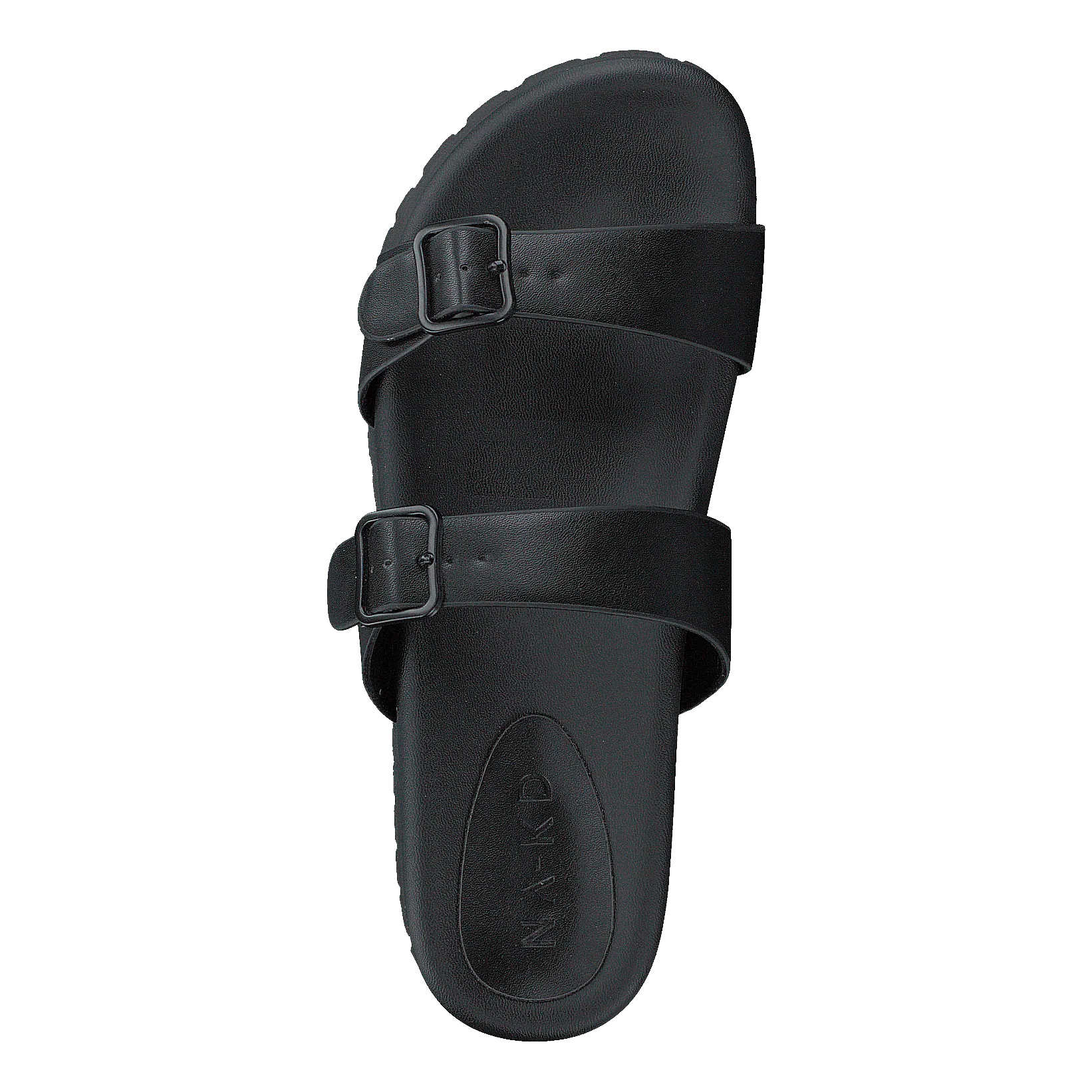 Chunky Double Buckle Sandals Black