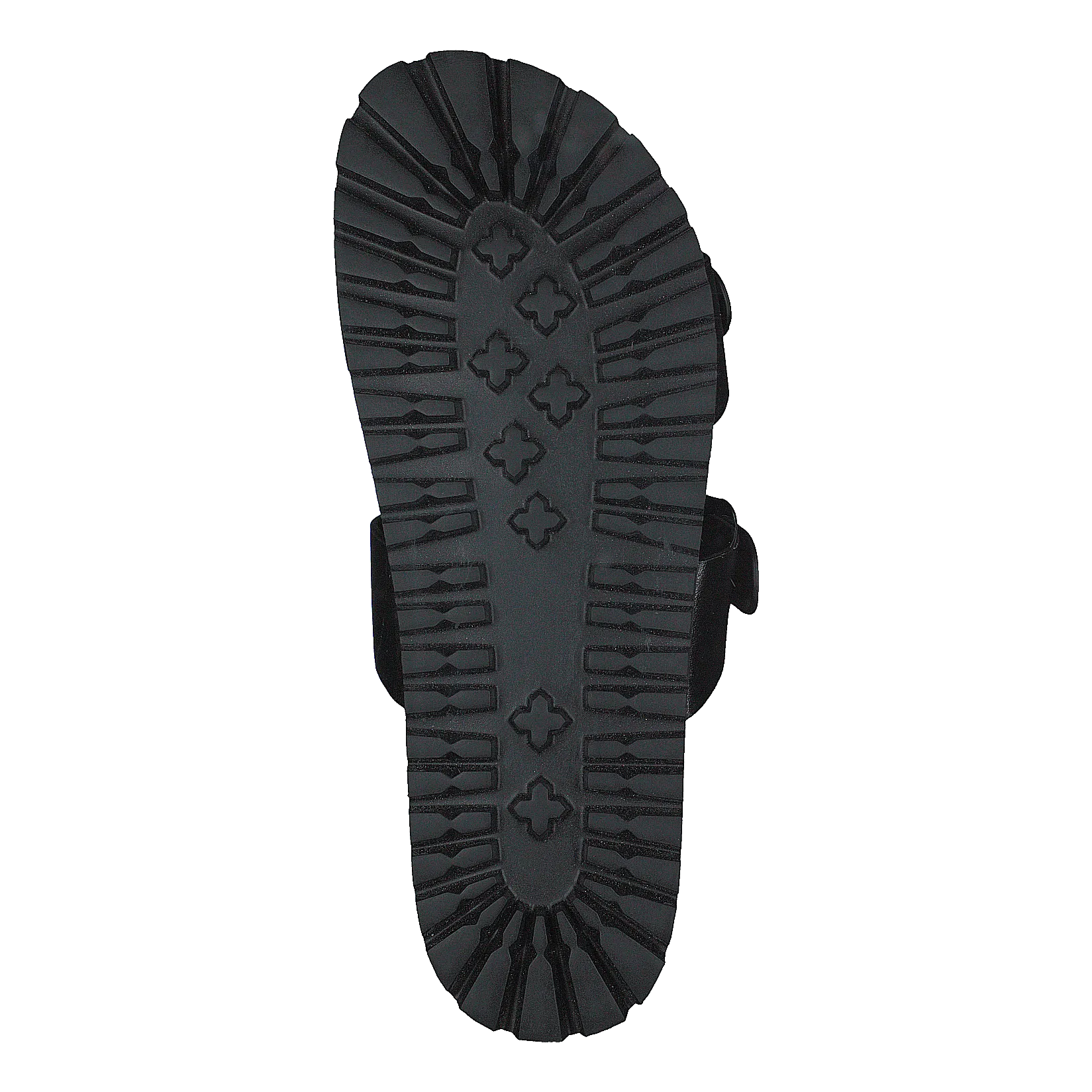 Chunky Double Buckle Sandals Black