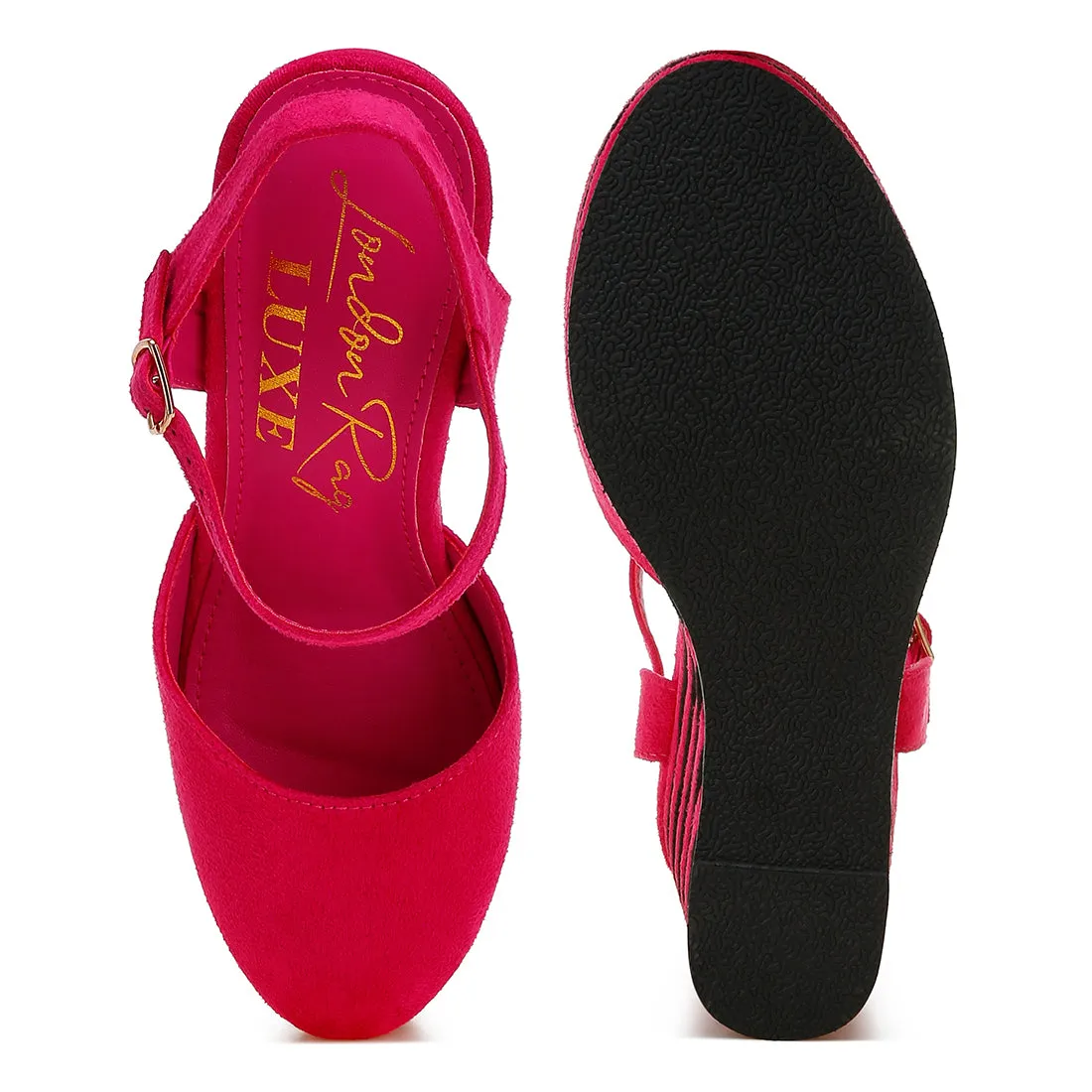 Dual Tone Wedge Sandals