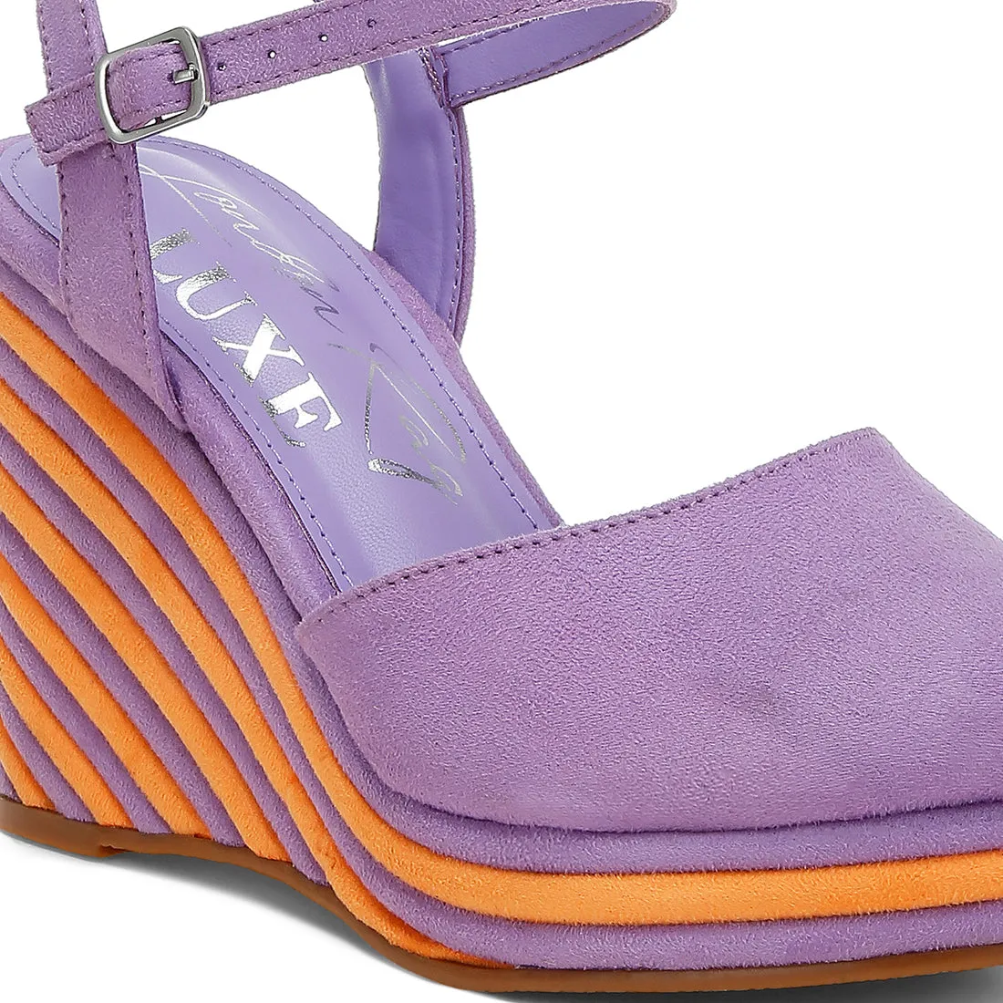 Dual Tone Wedge Sandals