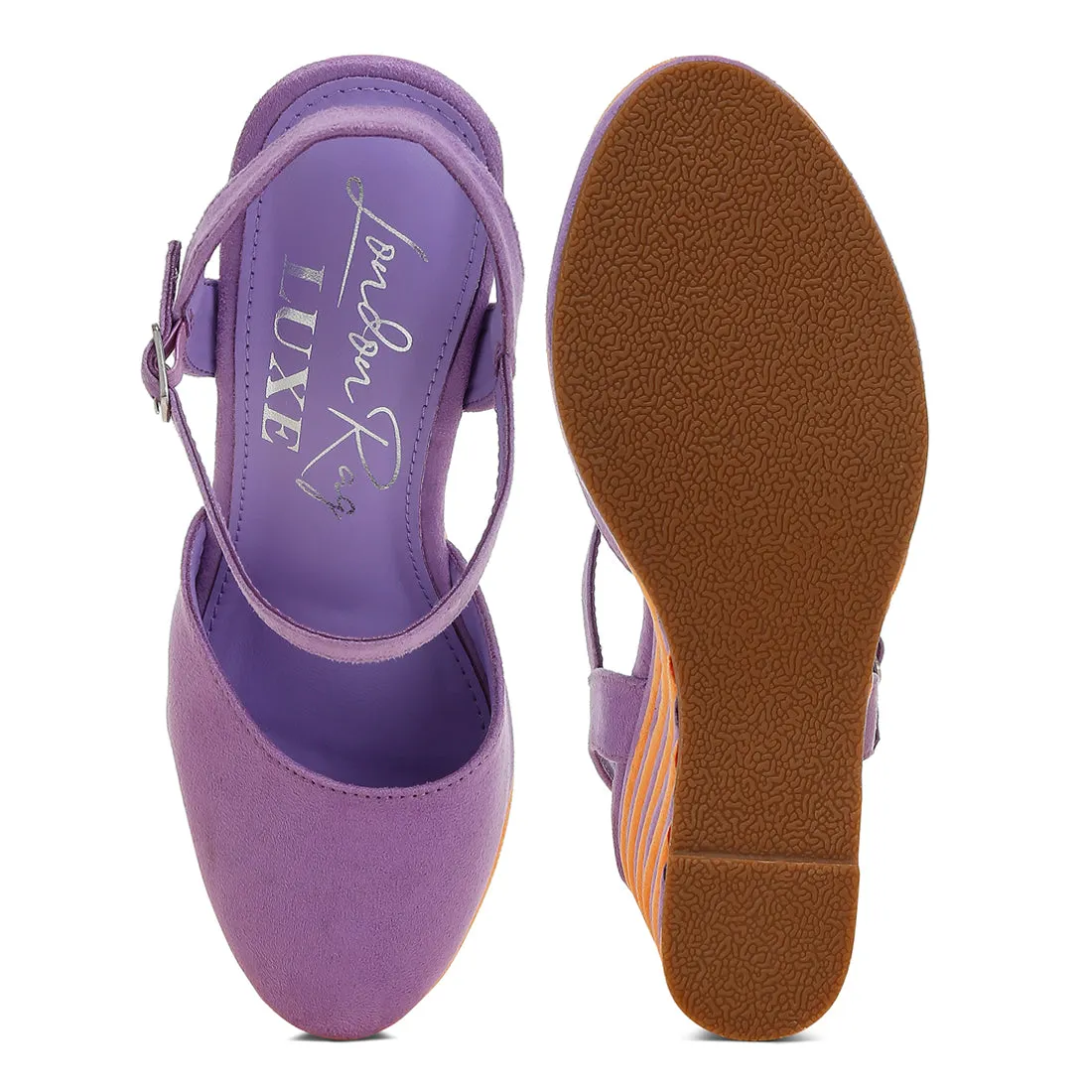 Dual Tone Wedge Sandals