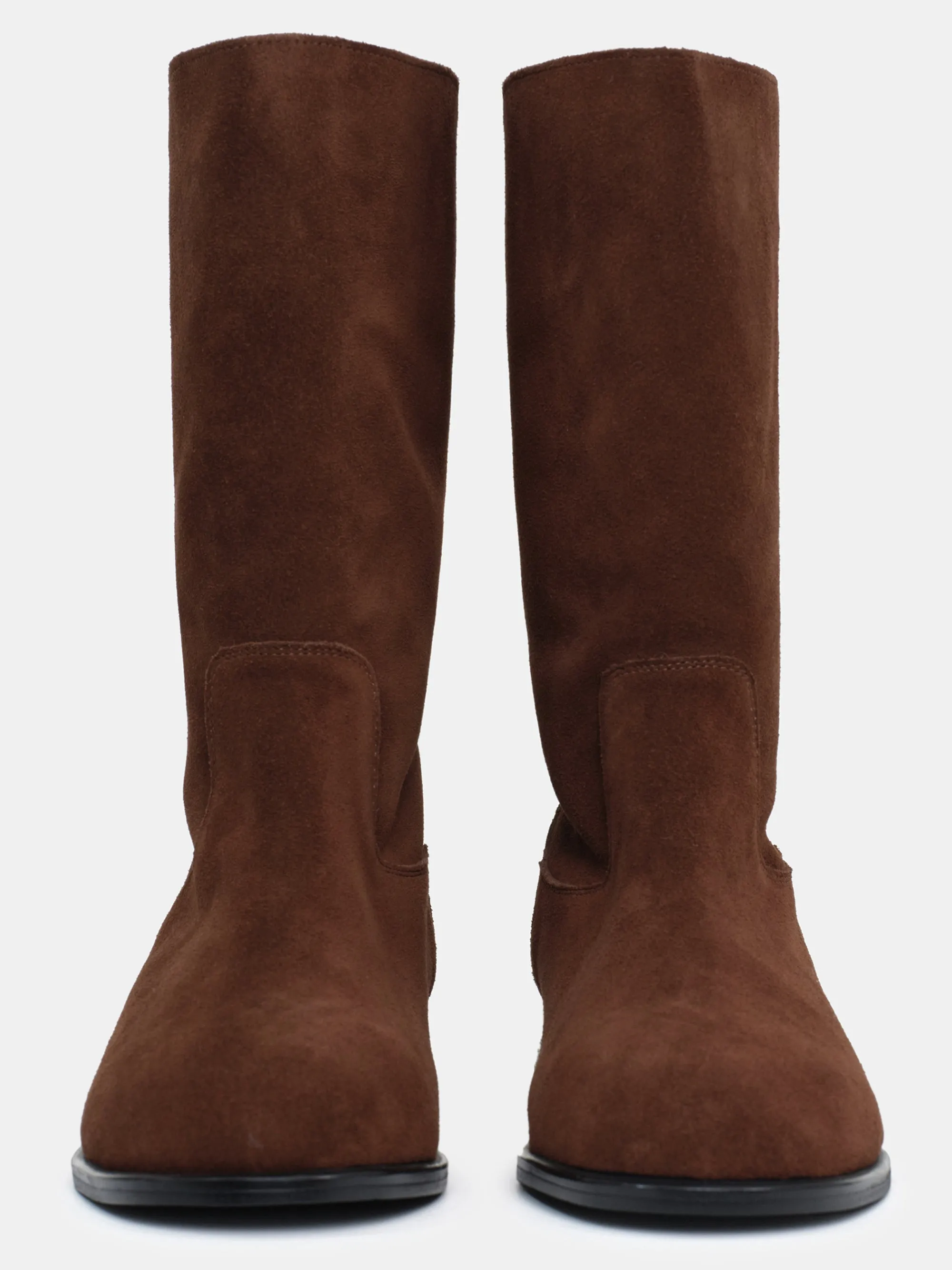 Mid-Calf Suede Boots, Pecan