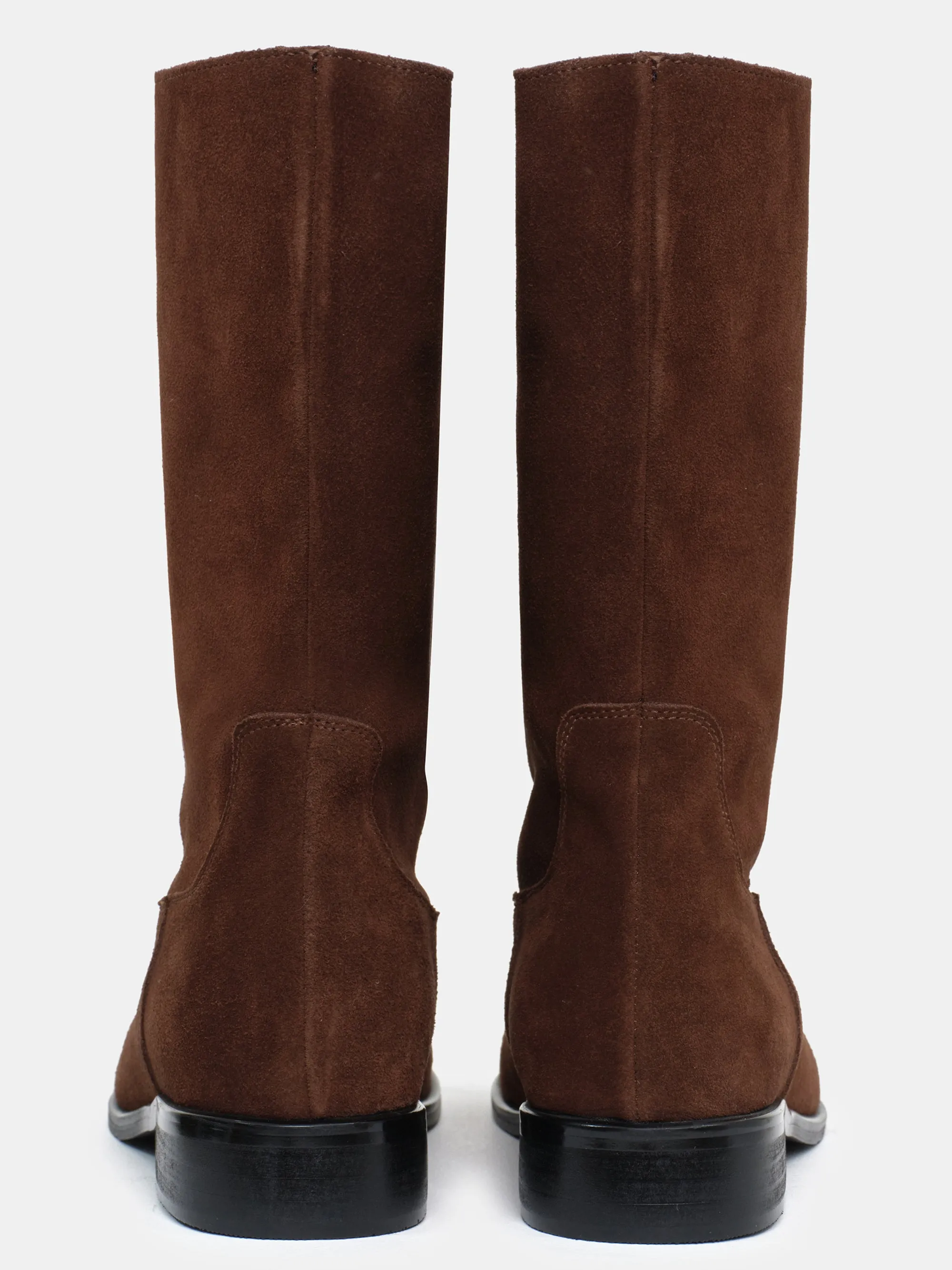 Mid-Calf Suede Boots, Pecan