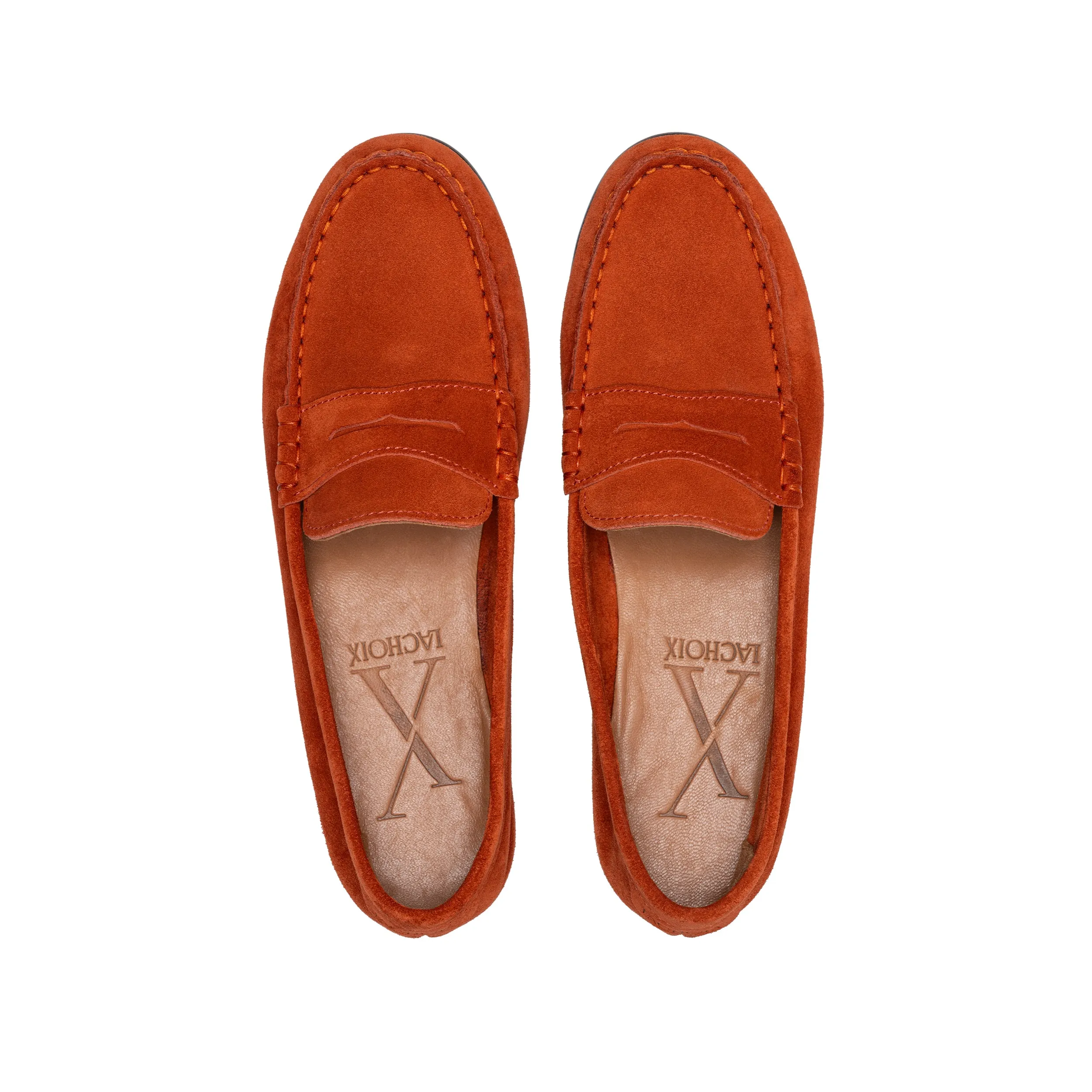 Penny Loafer Suede Tangerine