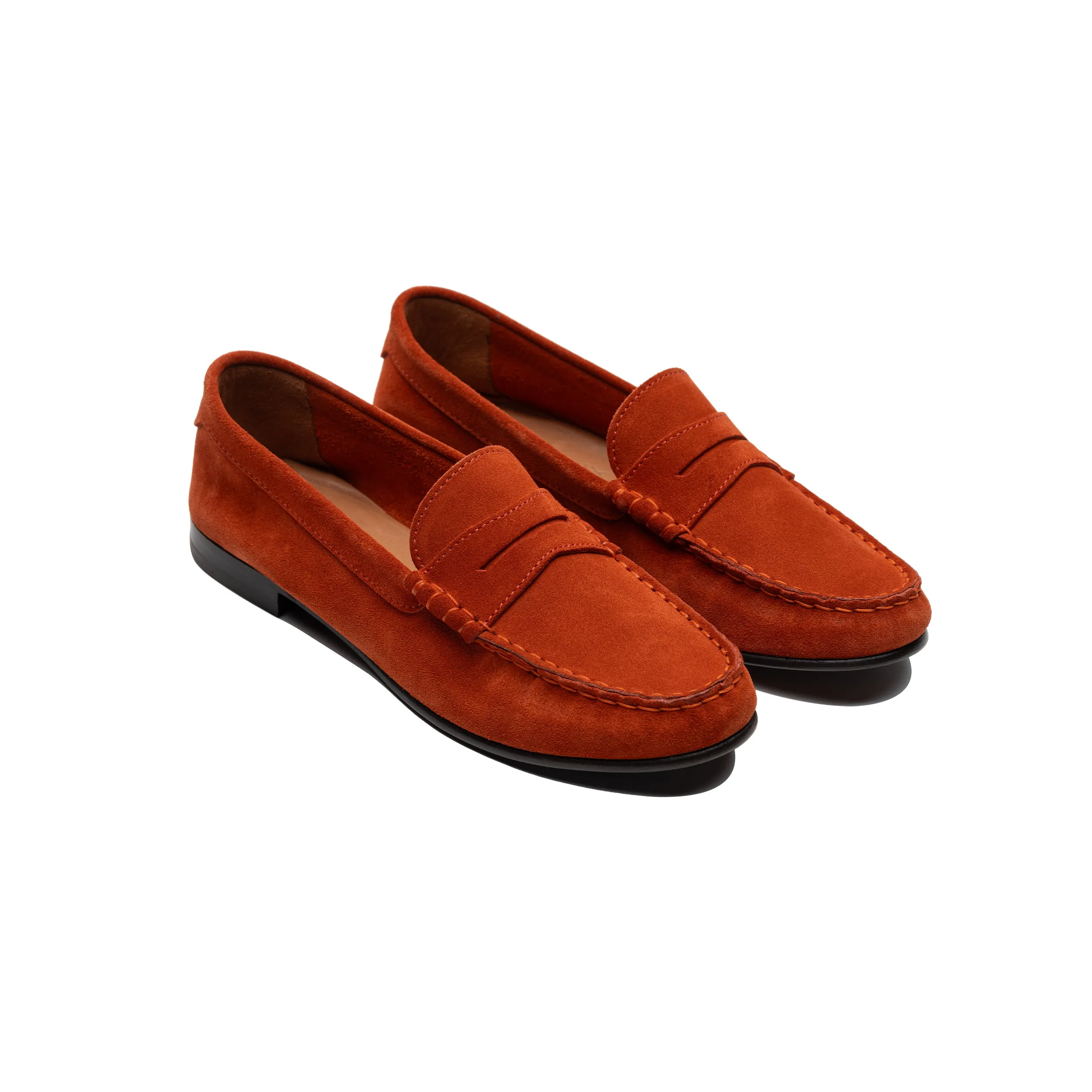Penny Loafer Suede Tangerine
