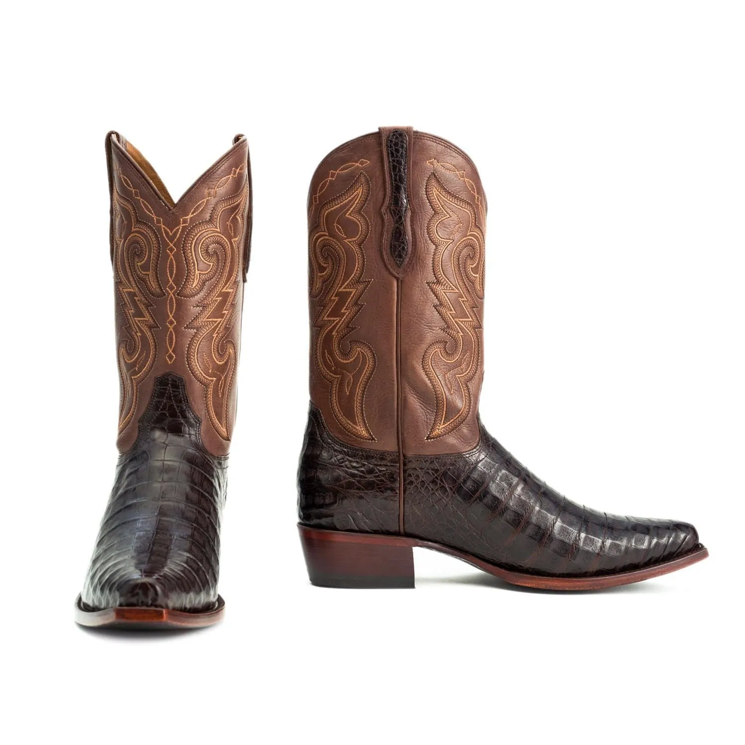 Rujo Boots Men's The Kirby Chocolate Caiman Belly Boots