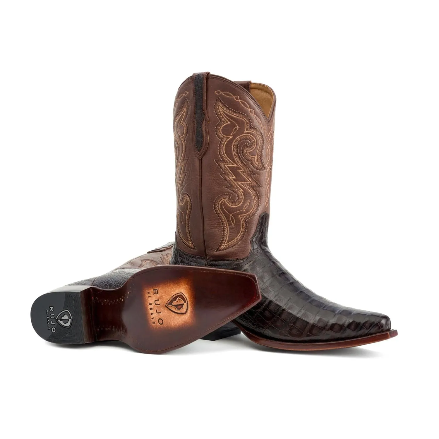 Rujo Boots Men's The Kirby Chocolate Caiman Belly Boots