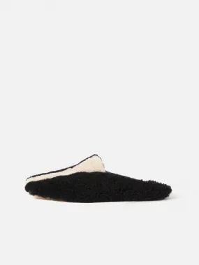 Shearling Striped Slipper | Monochrome