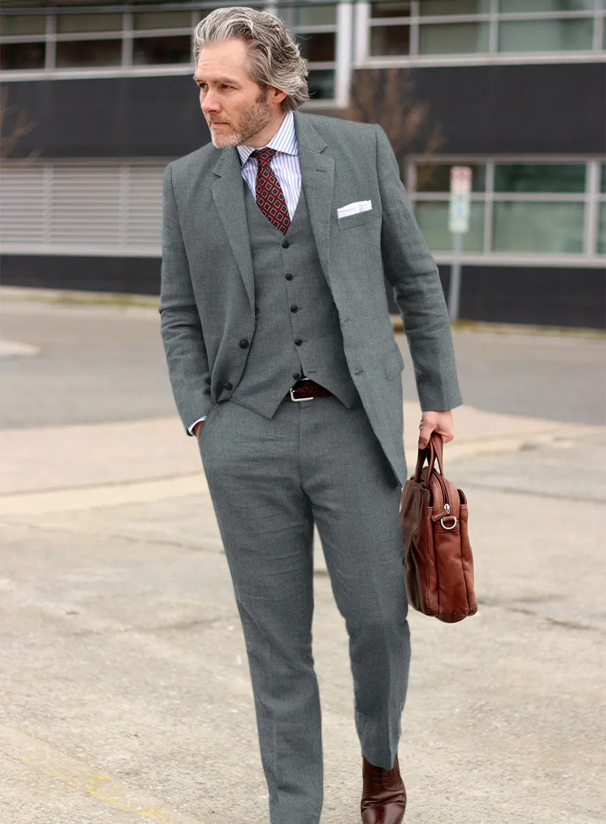 Solbiati Stone Gray Linen Suit