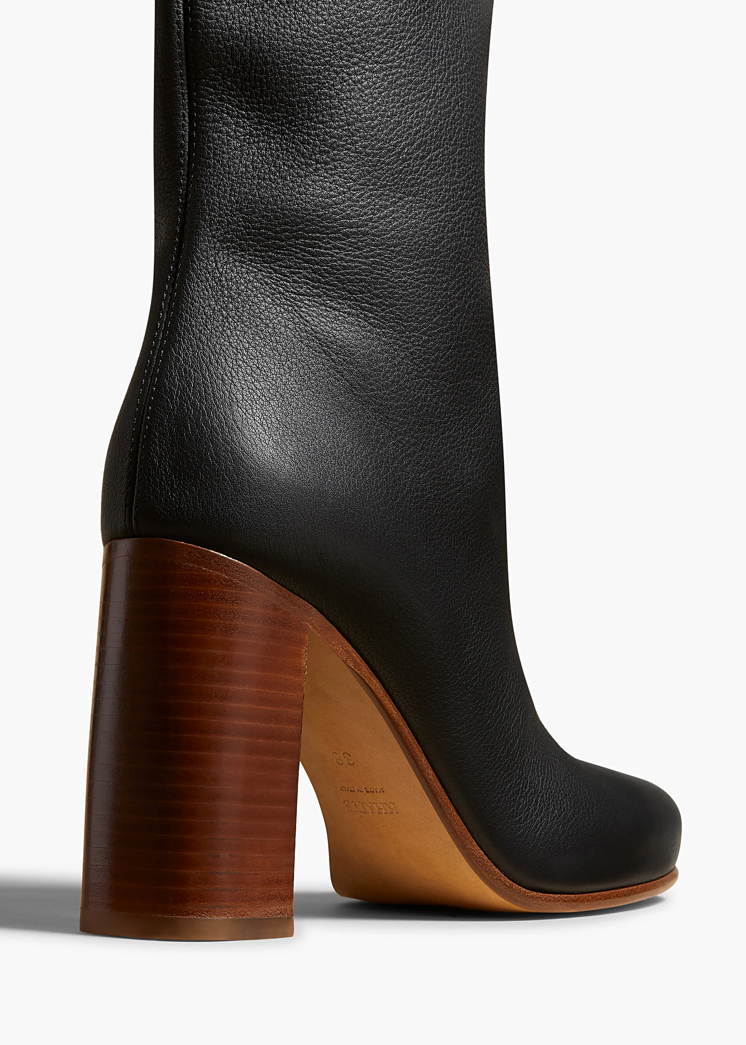 Willow Knee-High Boot in Black Pebbled Leather