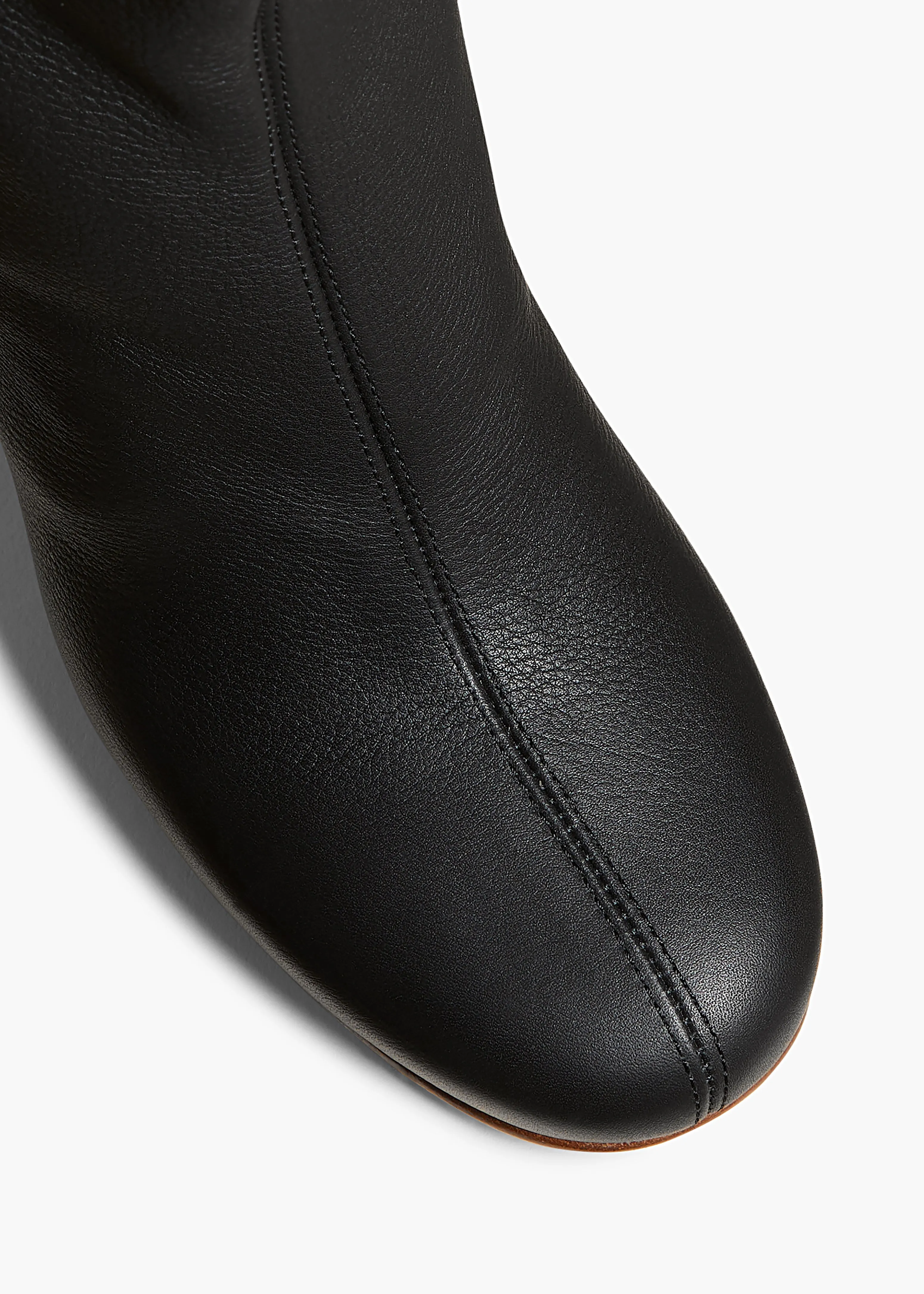 Willow Knee-High Boot in Black Pebbled Leather